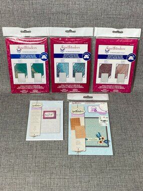 5pc Lot Of Spellbinders Embossing Folders NIP